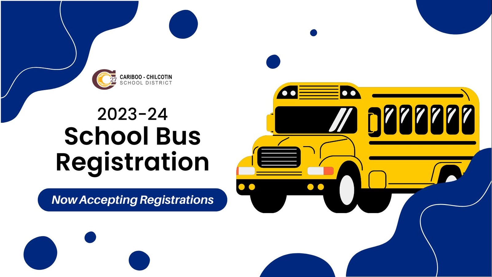 Now accepting school bus registration for 2023-24